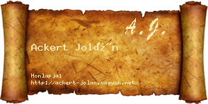 Ackert Jolán névjegykártya