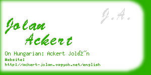 jolan ackert business card